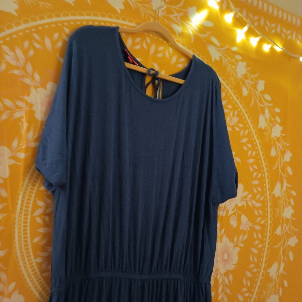 Westwind Blue Jumpsuit One Piece 3X/4X Ankle Length Short Sleeve